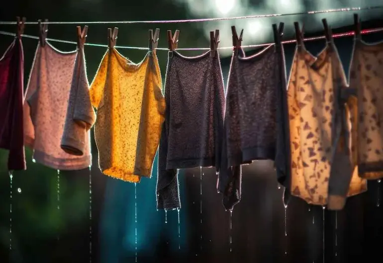 ropa sale mojada